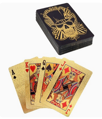 Карты игральные, 'MILAND', пластиковые, 54 шт, золотистые;серебряные,  ИН-4386;7654