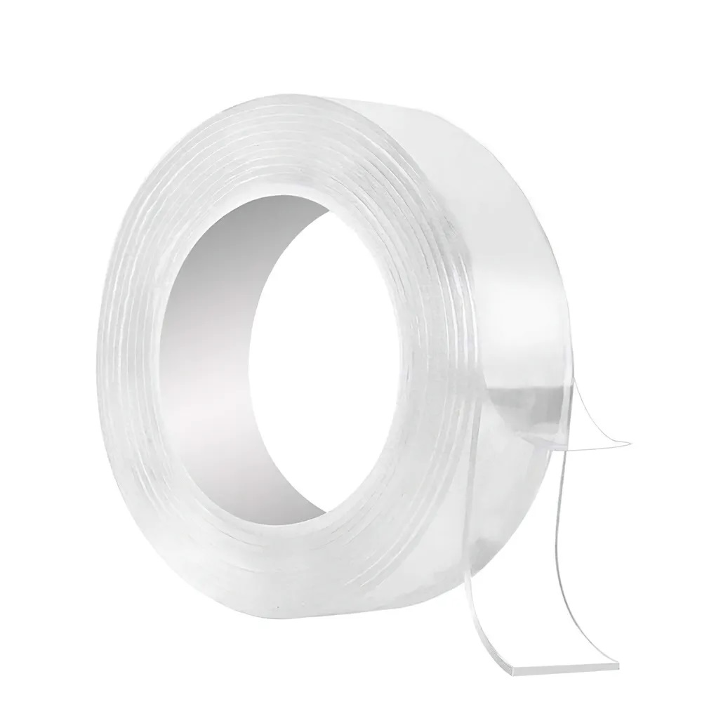 Клейкая нано-лента (10 мм х 1 мм х 3 м), акриловая , двухсторонняя, многоразовая, 6015360