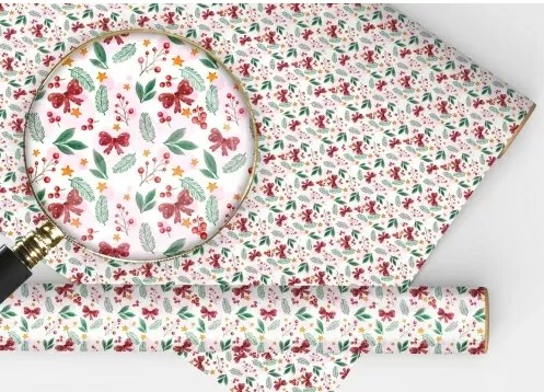 Упаковочная бумага красные банты, 15.25.02503