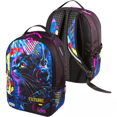 Рюкзак 'deVENTE. Label. Cyber Cat' подростковый 39x30x17 см (19 л) вес 750 г, 7032585