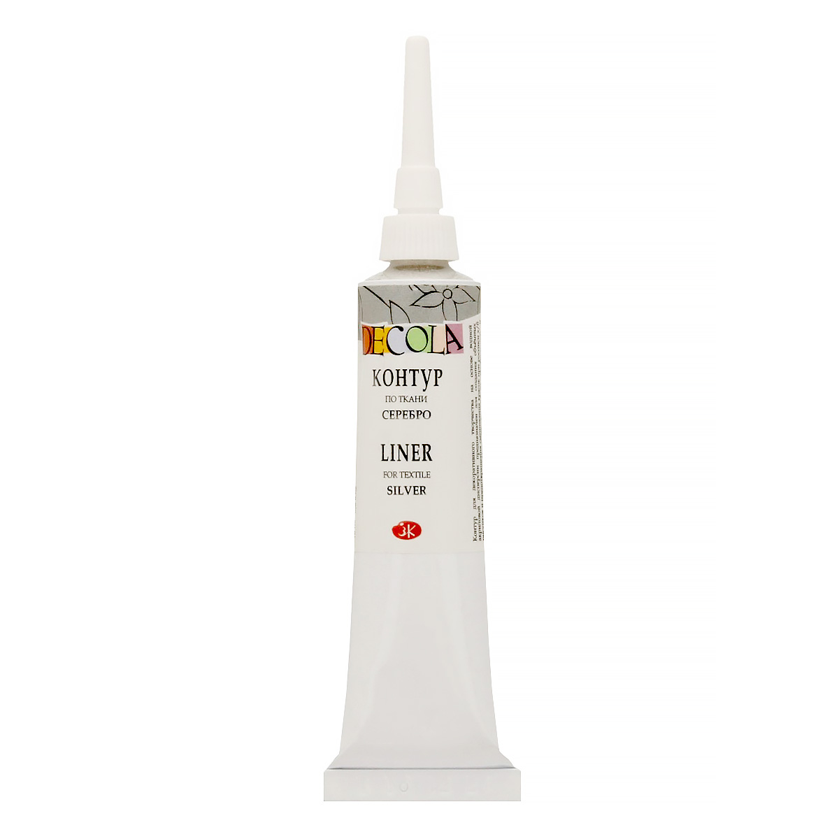 Контур акрил ткань 'Decola', 18 мл, серебро, 5403966