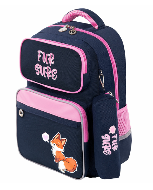 Рюкзак ЮНЛАНДИЯ COMPLETE с пеналом в комплекте, эрго-спинка, «Nice fox», 42×29×14 см, 270664