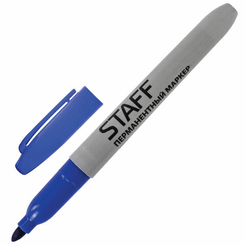 Маркер перманентный (нестираемый) STAFF 'EVERYDAY', СИНИЙ, круглый наконечник, 2 мм, 151234