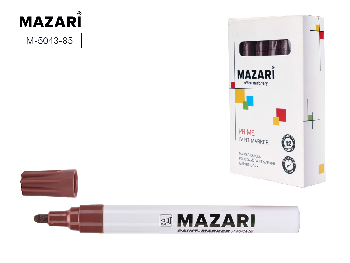 Маркер-краска PRIME, КОФЕЙНЫЙ, пулевидный наконечник, ширина линии письма 2 мм, M-5043-85