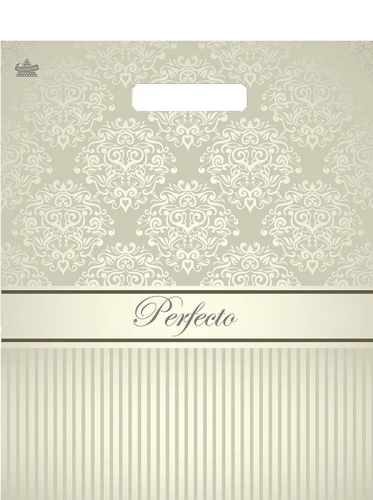 Пакет ПЭ с вырубной ручкой 37х30+3см (х25) (Перфекто Бежевое серебро), ВУР58970