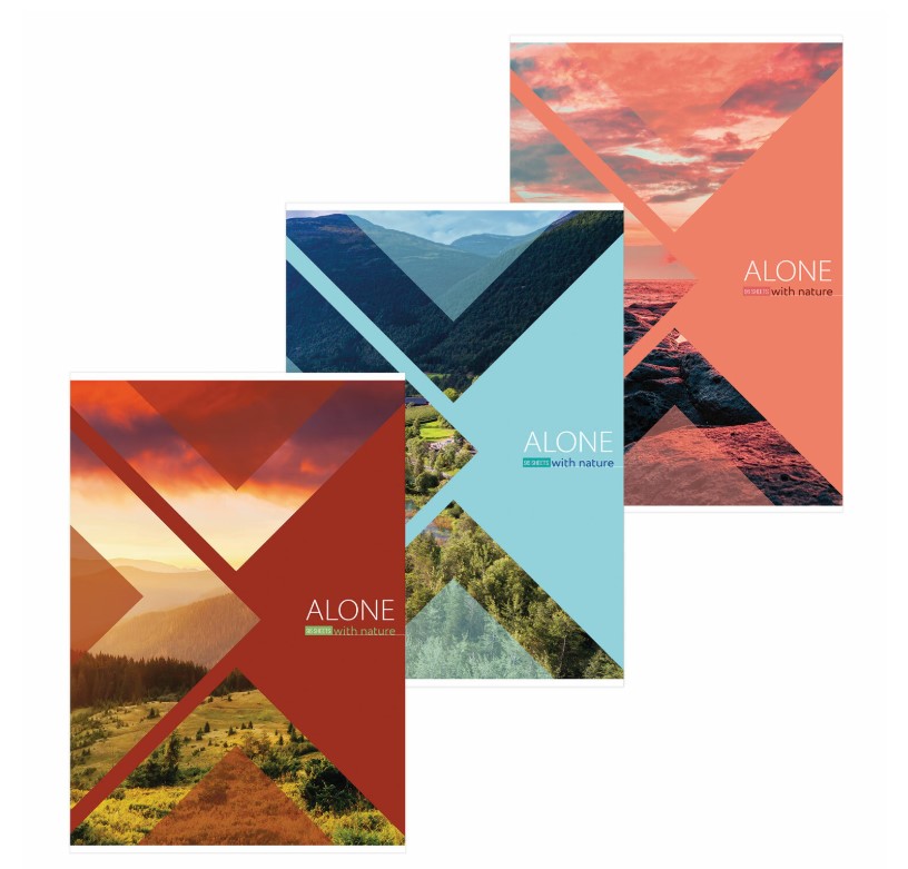 Тетрадь А4, 96 л., BRAUBERG, скоба, линия, обложка картон, 'Природа', 404067