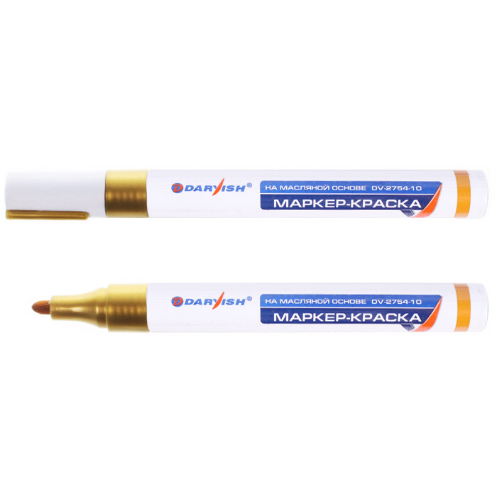 Маркер-краска Darvish 2 мм., на масл. основе, золотой, DV-2754-10