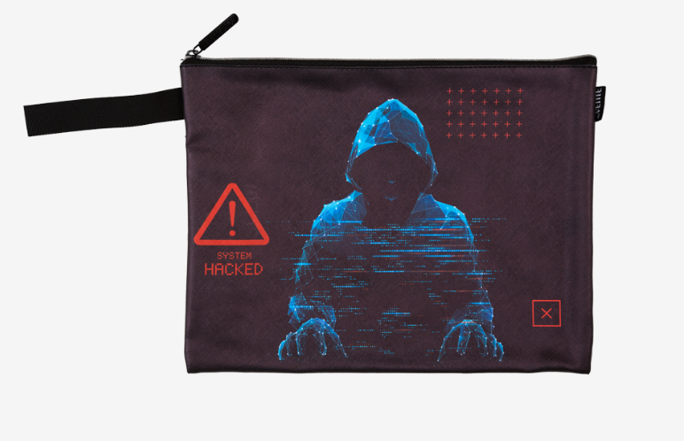 Папка для тетрадей 'deVENTE Label. Hacker' A4 (34,5x25,5x1,5 см) на молнии сверху, 8053511