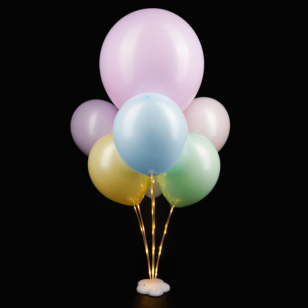 Стойка для шаров Фонтан, с основание цветком, 7 насадок, с подсветкой 0,7 м, 6232556