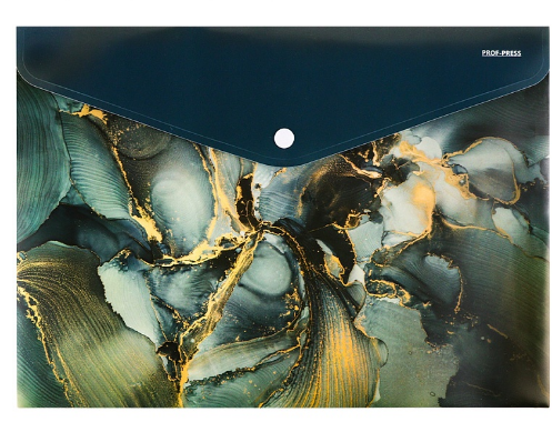 Папка-конверт на кнопке 'Проф-Пресс' MARBLE, А4, 180 мкм, ПК-3031