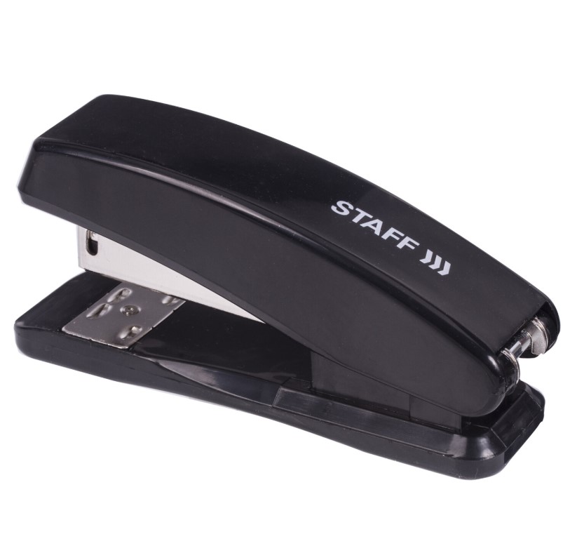 Степлер №24;6, 26;6 STAFF 'Basic', до 20 листов, черный, 224626