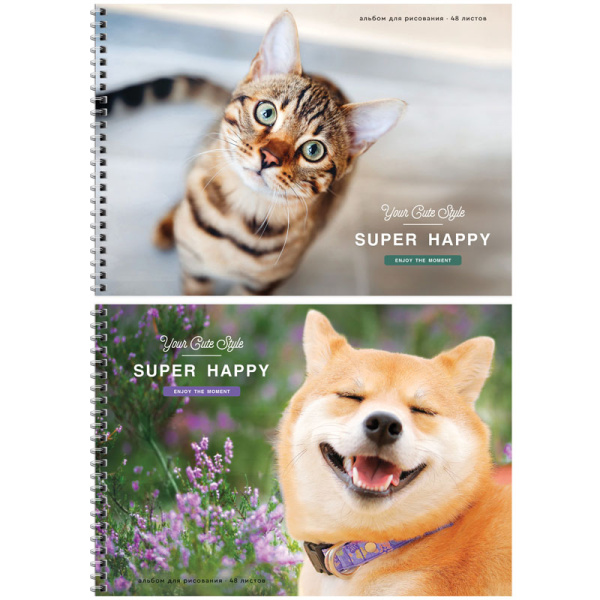 Альбом для рисования 48л., А4, спираль, ассорти