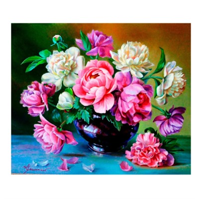 Алмазная мозаика БУКЕТ, холст 25х30 см (размер выкладки 20х25 см), ОПП-упаковка, М-11488