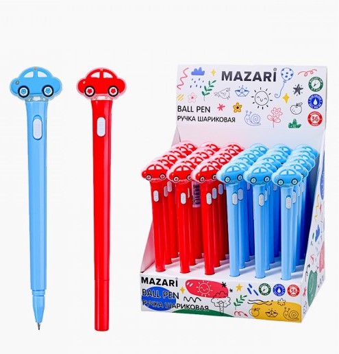 Ручка шариковая с подсветкой МАШИНКИ, СИНЯЯ, пулевидный пиш.узел 0.7 мм, M-15560-70