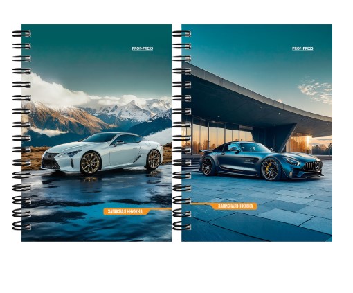 Записная книжка А6, 120л. ШИКАРНЫЕ АВТОМОБИЛИ - 7, на гребне, ЗК120-3024