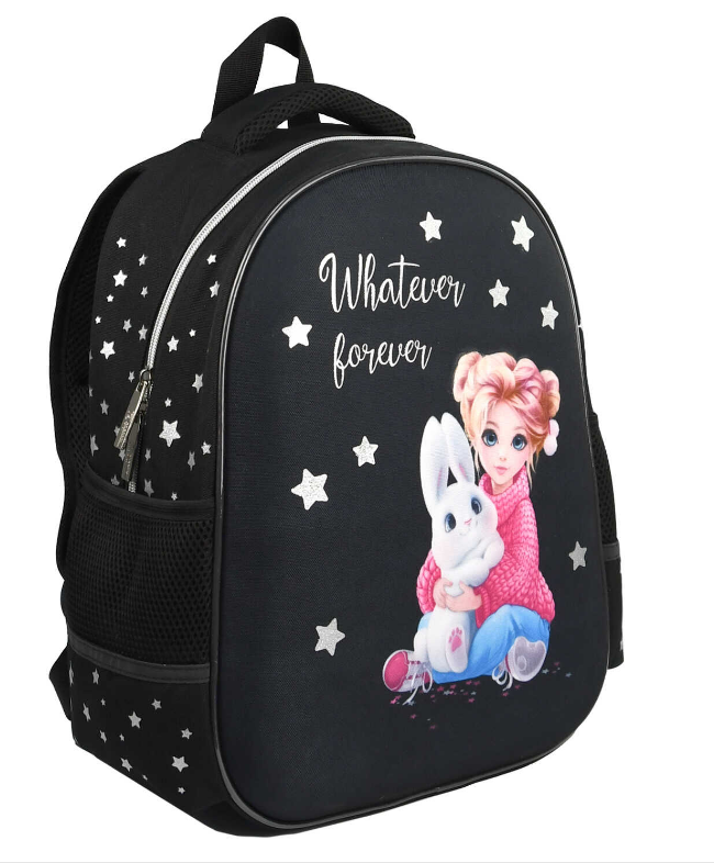 Ранец школьный, Феникс+, 27,5x37,5x14,5 см, ДЕВОЧКА И ЗАЙКА,  ЭВА-панель, 1 отделени, 68229