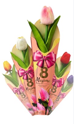 Ручка прикол, шариковая, синяя 1,0 мм, '8 Марта- Тюльпан' МИКС, 4444276