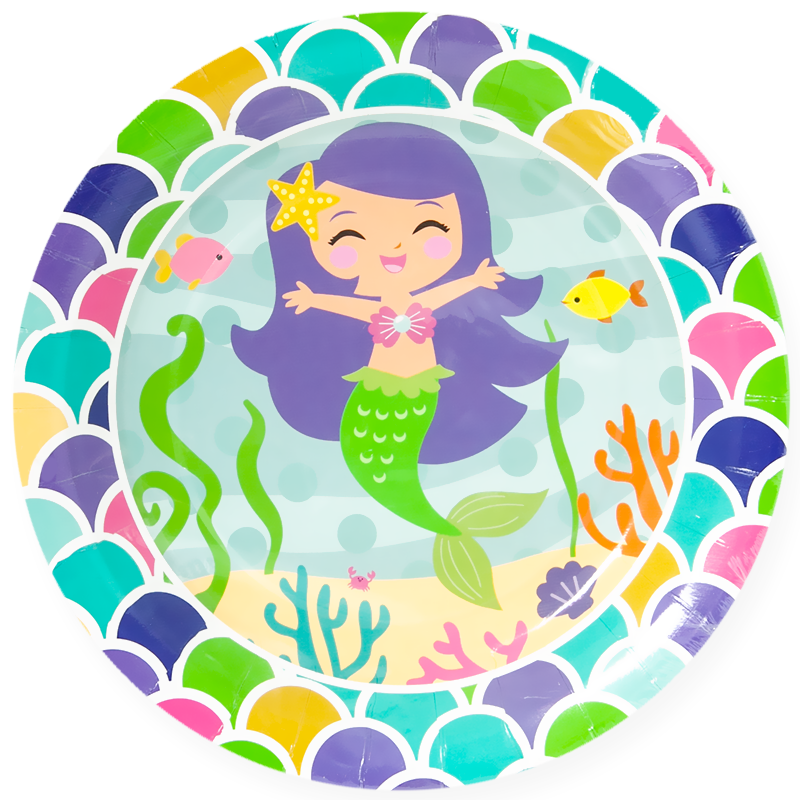 Тарелки (7'';18см) Милая русалочка, (6 шт;уп), 6225046