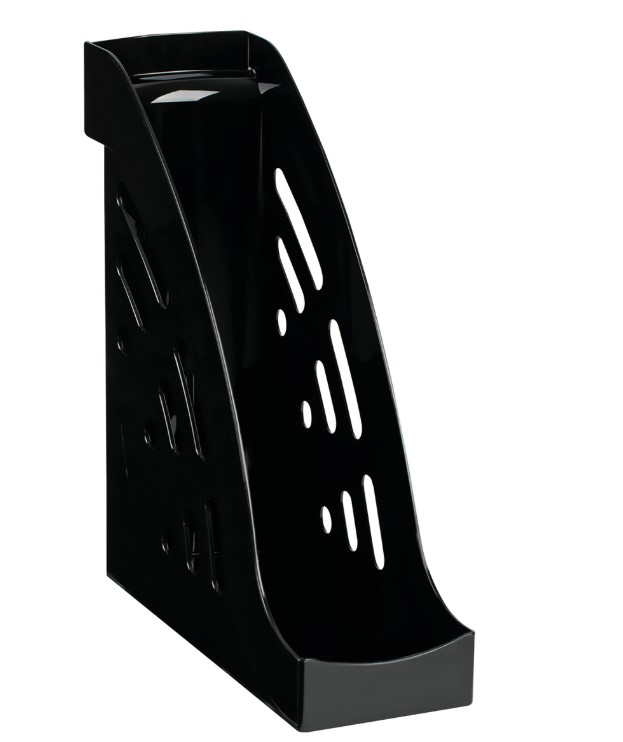 Лоток для бумаг вертикальный СТАММ Эксперт, черный, ширина 95 мм, ЛТВ-30859