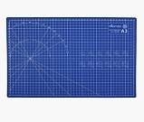 Коврик для резки A3 (45x30 см) 'Attomex' непрорезаемый, толщина 2 мм, двухсторонний, синий, 4200406