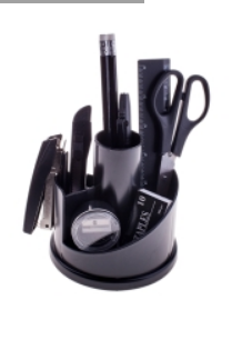 Настольный органайзер OfficeSpace 'Русские горки', 12 предметов, вращающийся, черный, SS156_3180