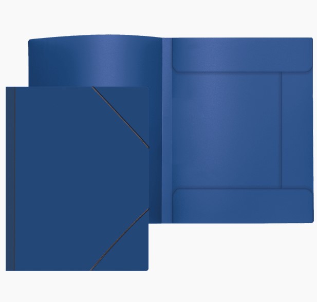 Папка с резинкой 'Attomex' A4, 450 мкм, фактура 'песок' угловая резинка, 3 клапана, синяя, 3070402
