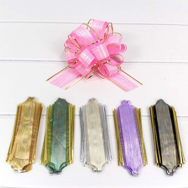 Бант-шар 5 см 'Ажурный' с органзой микс, ОМ000594-50