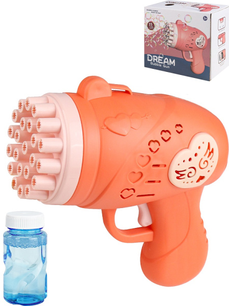 Генератор мыльных пузырей 50 мл, 15х7,5х15 см, розовый, МПЗ-8201