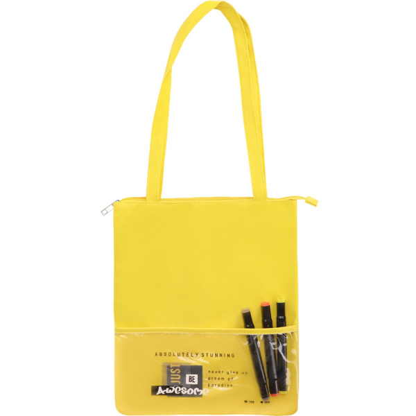 Сумка-шоппер 'AWESOME', 36х30 см , цвет жёлтый, СМ-1117
