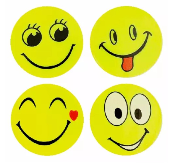 Наклейки световозвращающие 'deVENTE. Smile' ПВХ, 50x50 мм, 4 шт, цвет желтый, 9083001
