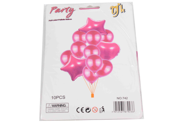 Набор шаров 'Розовое ассорти',10 шт. в наборе (3 фольгированных+7 латексных), 528