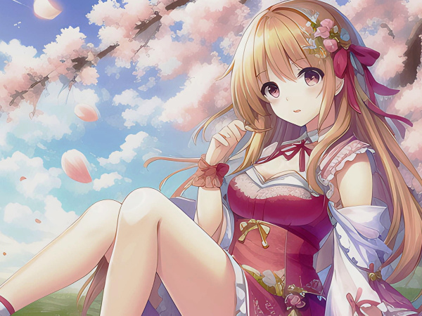 Алмазная мозайка (клас) 30х40 см, с подр, Аниме девушка, АЛМ-0039