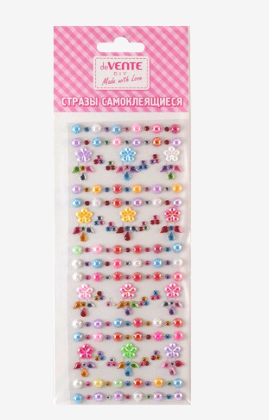 Стразы самоклеящиеся, deVENTE.Цветочная поляна, цвета ассорти, 8004012