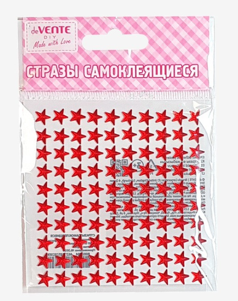 Стразы самоклеящиеся, deVENTE.Star, 8 мм, 100 шт, 8002006