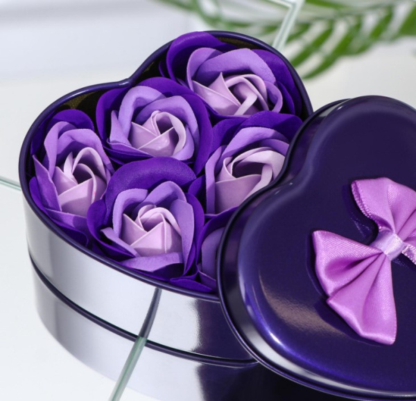 Мыльные розочки, трёхцветные, набор (6 шт;уп), 6962298