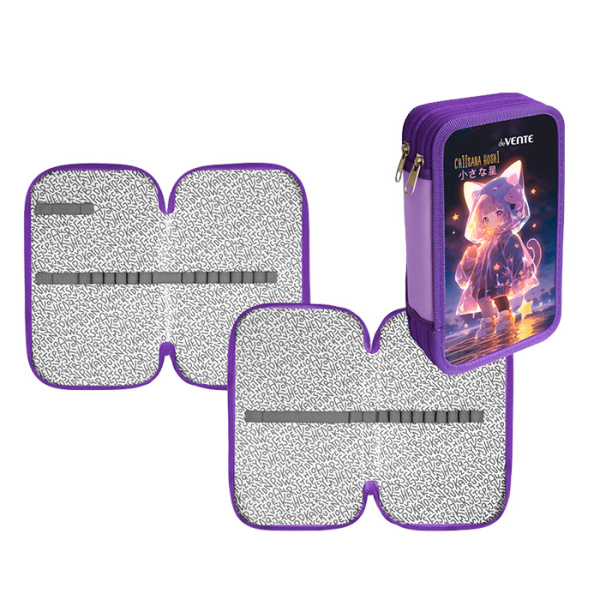 Пенал 'deVENTE. Сhiisana Hoshi, 205х120 мм, 1 секция, на молнии, 7010512